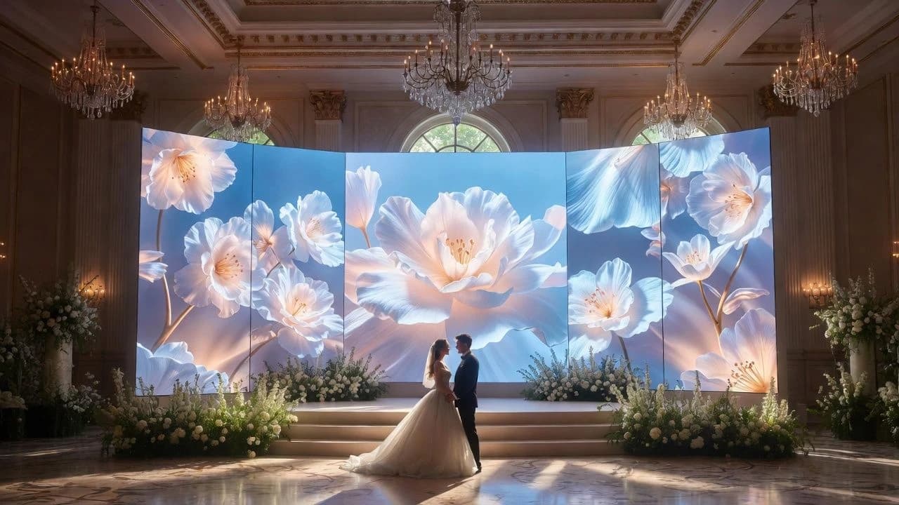 7 ไอเดียฉากหลังงานแต่งงานสุดล้ำ เปลี่ยนเวทีธรรมดาให้ดูหรูระดับ 5 ดาว ด้วยจอ LED